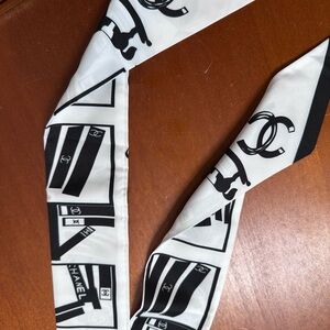 Black and White Silk Scarf